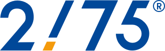 2175云公司标志，长方形设计，蓝色渐变背景，白色数字2175，现代简约风格
