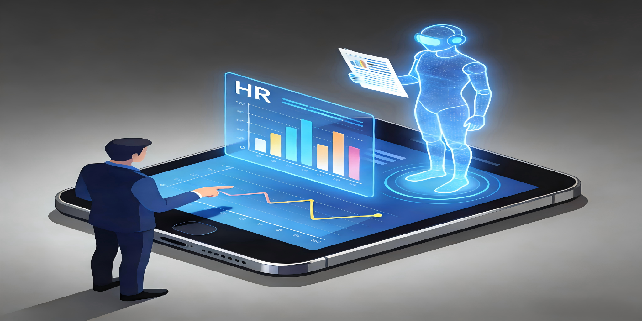 人工智能解决方案展示,现代化科技感界面,数据分析图表,蓝色科技风格